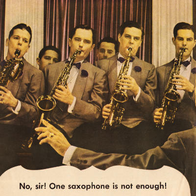 Four Roses saxophone whisky ad with saxophones
